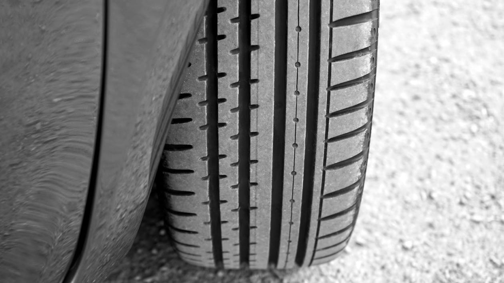 Car wheel close up
